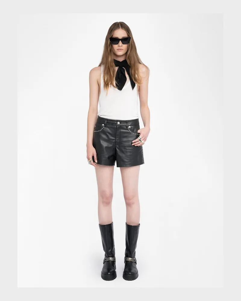 Zadig & Voltaire Shorts Siddyl Leder Black