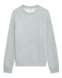 Zadig & Voltaire Sweatshirt Upper Wings Strass Gris