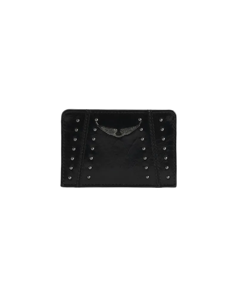 Zadig & Voltaire Kartenetui ZV Pass Vintage Patent Studs Schwarz