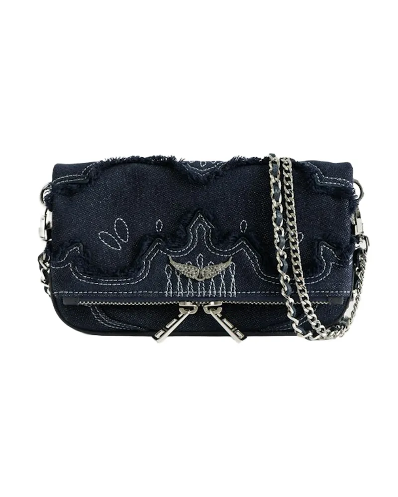 Zadig & Voltaire Clutch Rock Mini Denim Blau