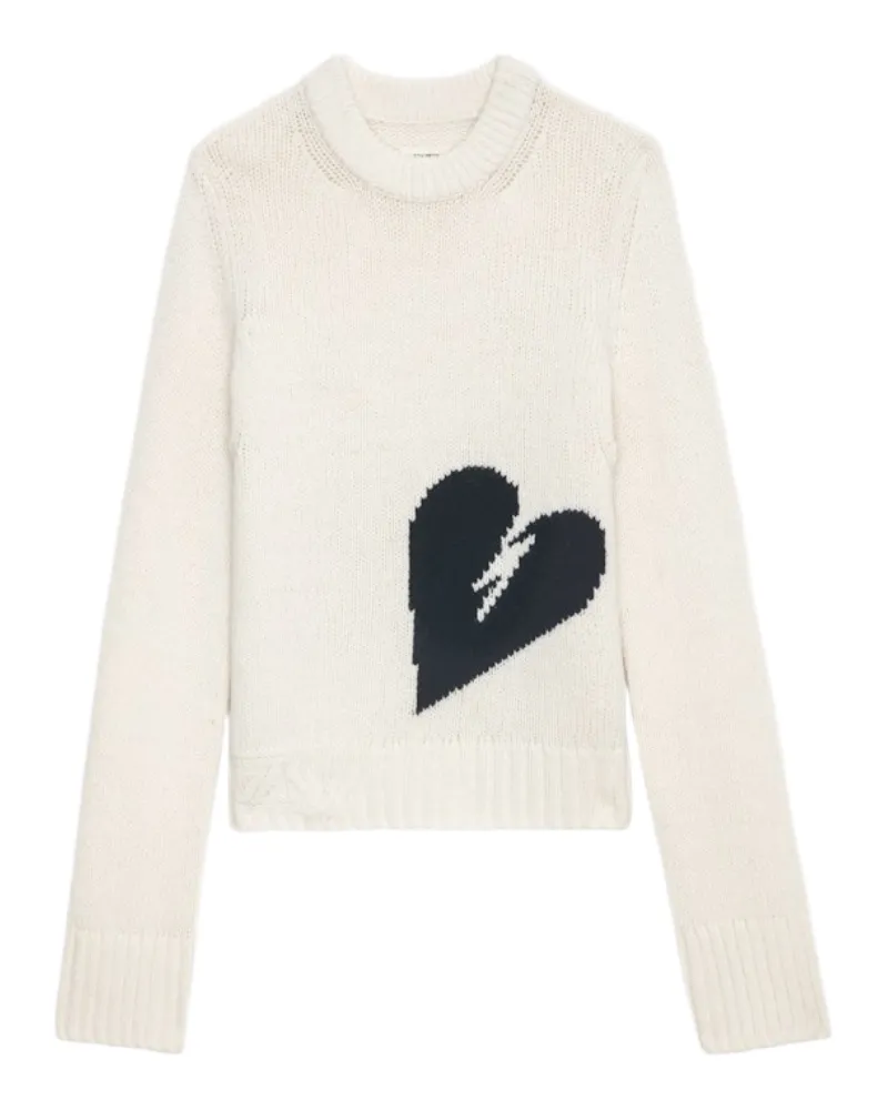 Zadig & Voltaire Pullover Malty 100% Merinowolle Weiß