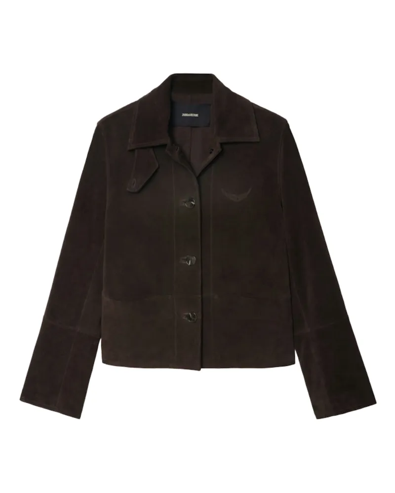 Zadig & Voltaire Lessa Wildleder-Lederjacke Braun