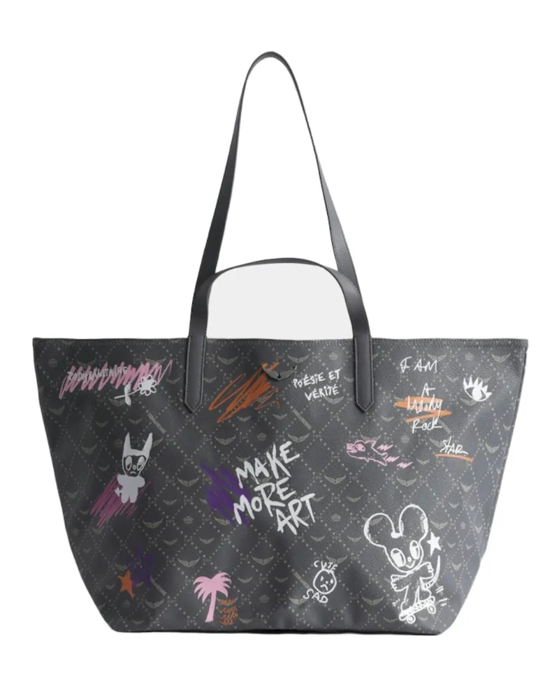 Zadig & Voltaire Tasche Z Shopper XL Monogram Tag Grau