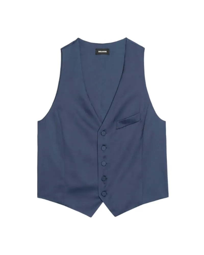 Zadig & Voltaire Weste Emaux Satin Blau