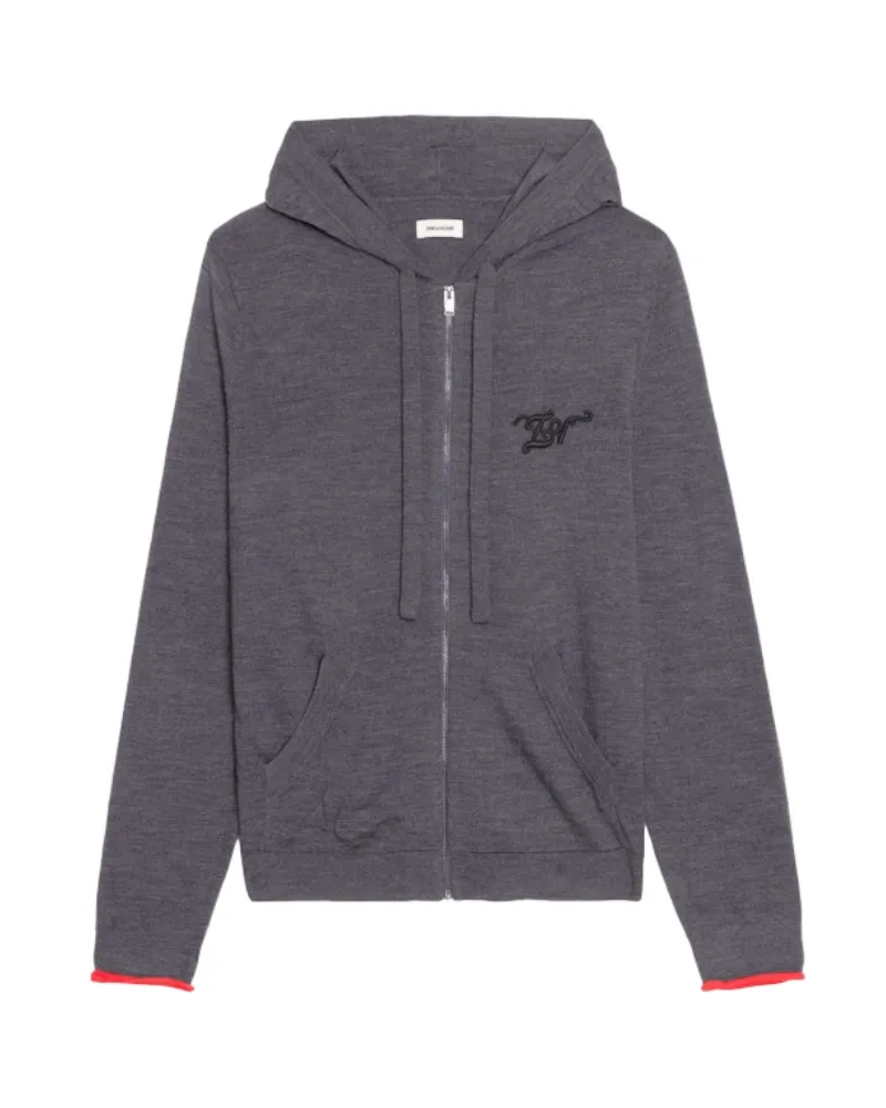 Zadig & Voltaire Cardigan Clash 100% Wolle Grau
