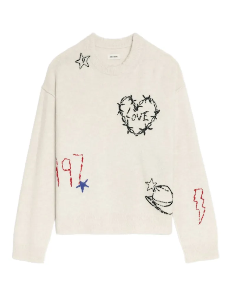 Zadig & Voltaire Pullover Markuz 100% Kaschmir Weiß