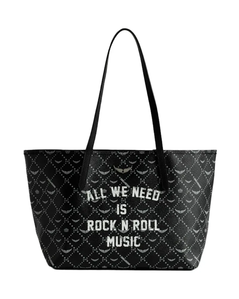 Zadig & Voltaire Z Shopper Monogram Music Tag Tasche Schwarz