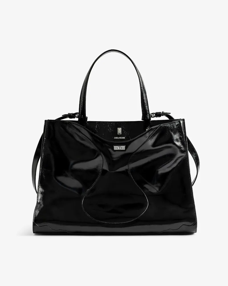 Zadig & Voltaire Jack Vintage Patent Tasche Schwarz