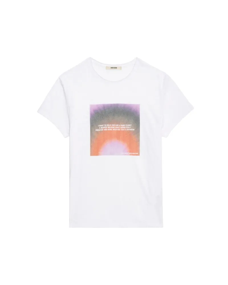 Zadig & Voltaire T-shirt Ted Fotoprint Wit