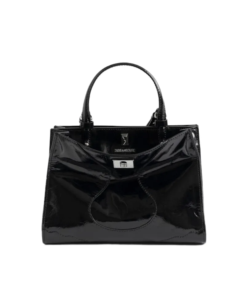 Zadig & Voltaire Jack Nano Vintage Patent Tasche Schwarz