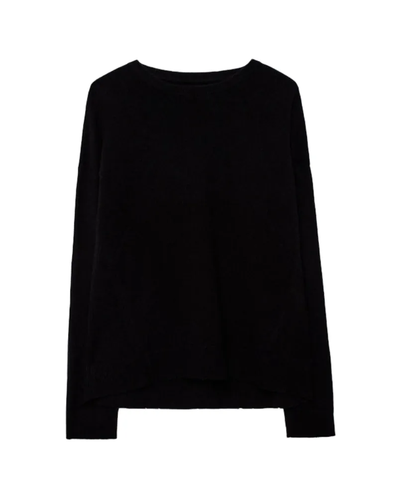 Zadig & Voltaire Pullover Cici Patch 100% Kaschmir Schwarz