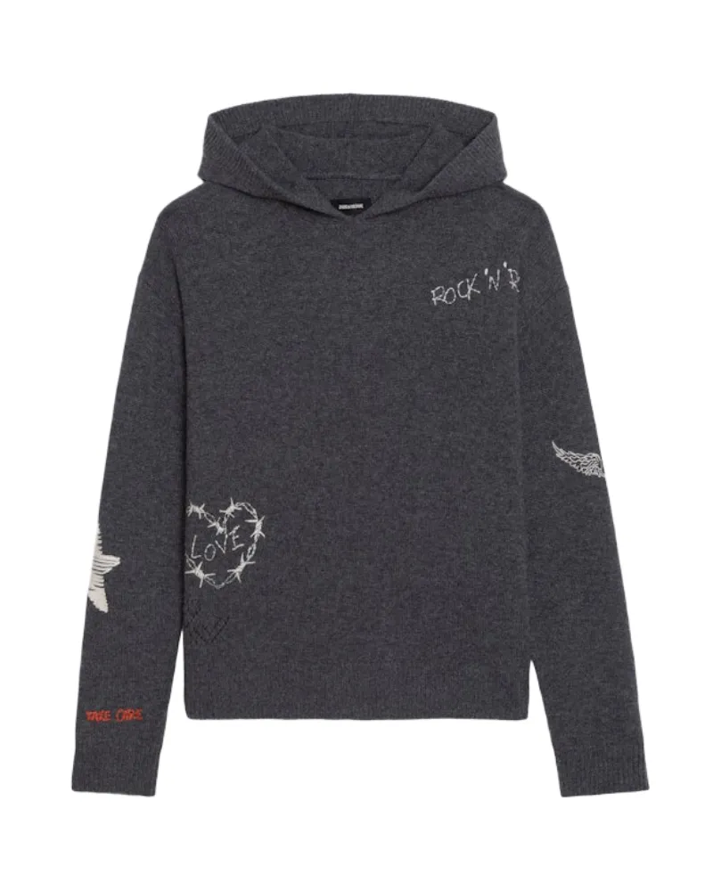 Zadig & Voltaire Pullover Markyz 100% Kaschmir Grau