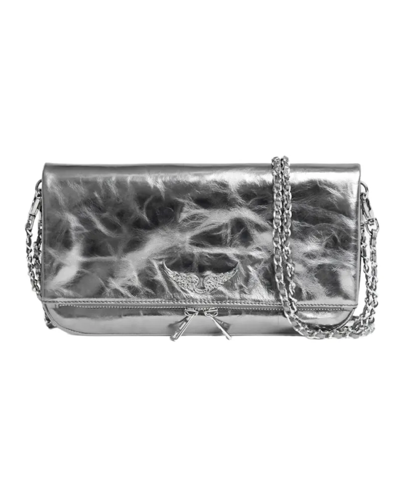 Zadig & Voltaire Clutch Rock Vintage Metal Grau