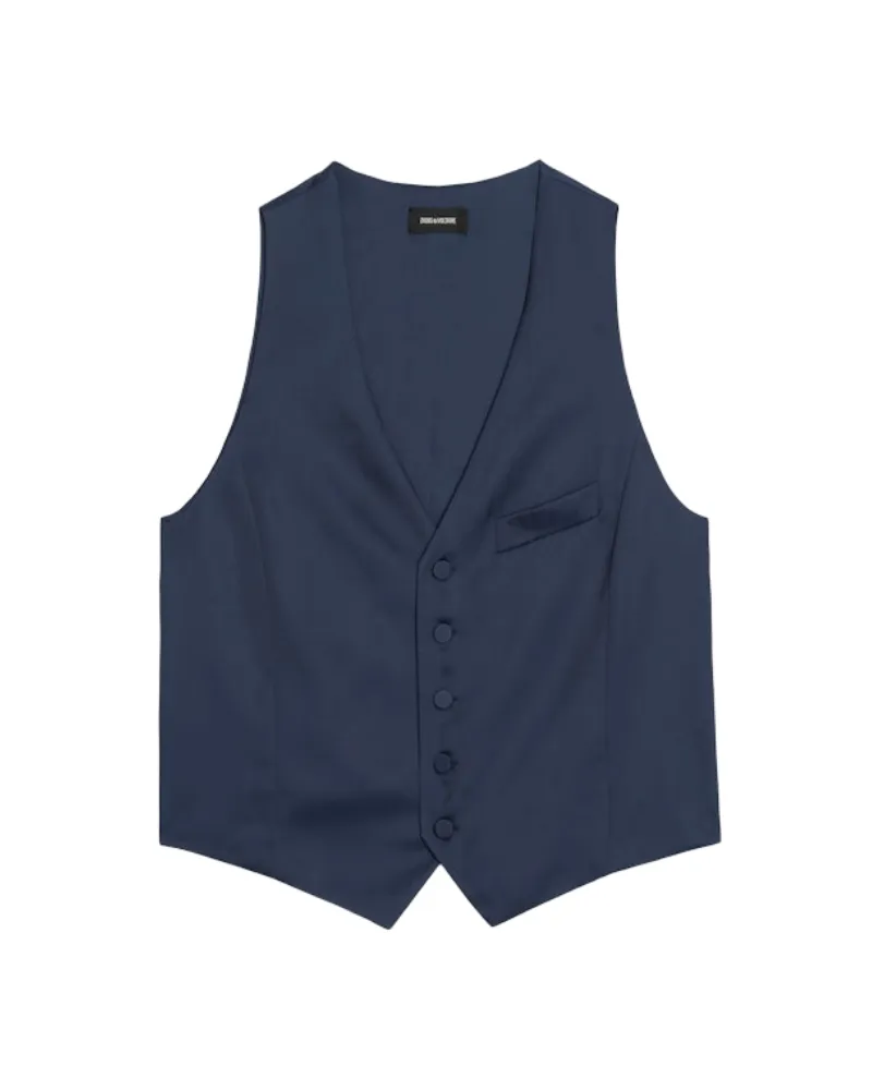 Zadig & Voltaire Weste Emaux Satin Blau