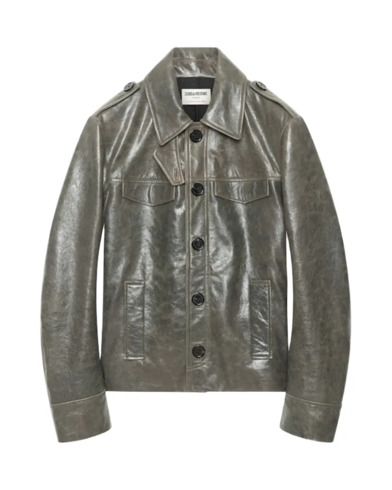 Zadig & Voltaire Veram Jacke Leder Grau