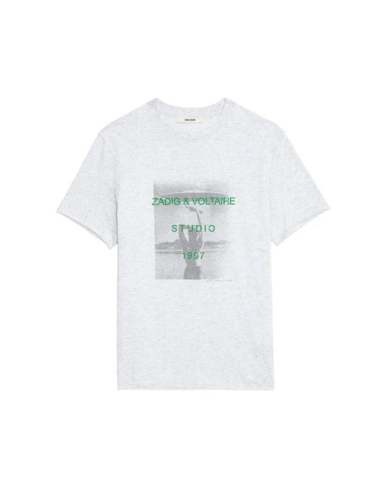 Zadig & Voltaire T-shirt Ted Fotoprint Gris
