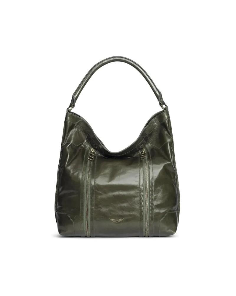 Zadig & Voltaire Sunny Hobo Vintage Patent Tasche Grün