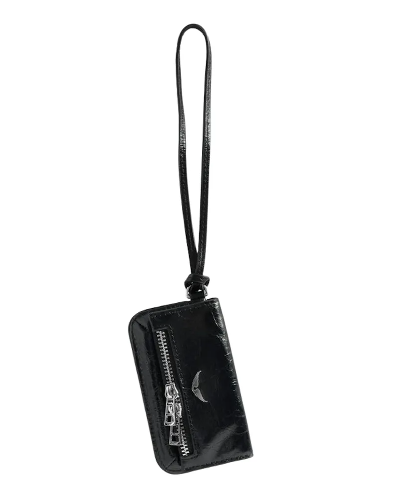Zadig & Voltaire Rock Keyring Vintage Patent Schlüsselanhänger Schwarz