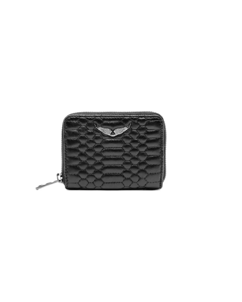 Zadig & Voltaire Mini ZV Gesteppte Geldbörse Schwarz