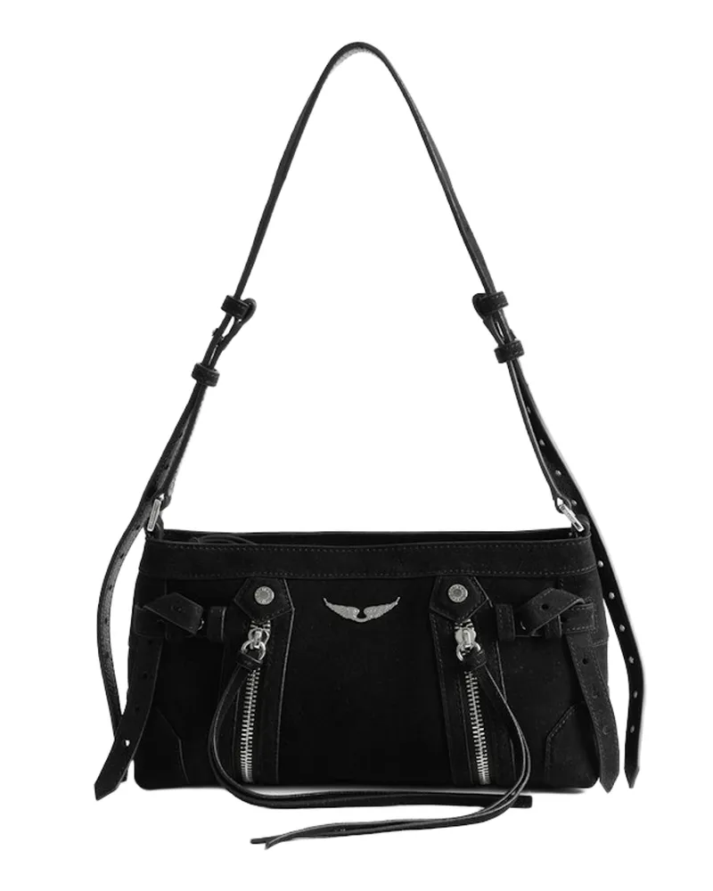 Zadig & Voltaire Madison Mini Suede Tasche Schwarz