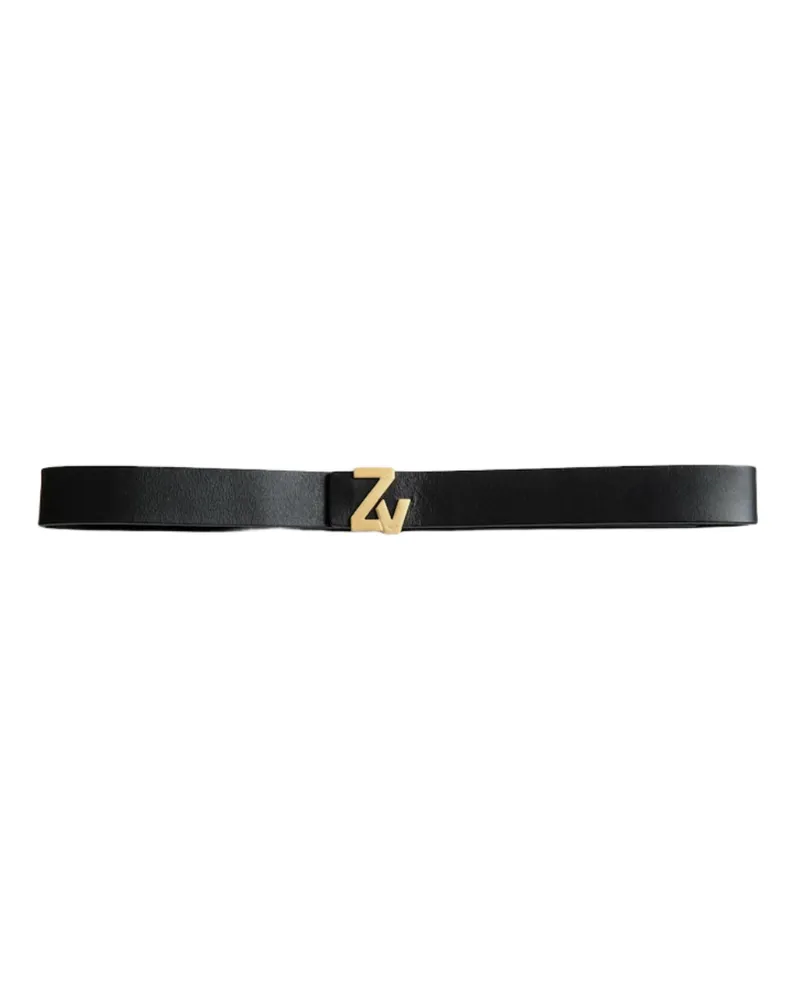 Zadig & Voltaire Gürtel ZV Initiale 30mm Schwarz