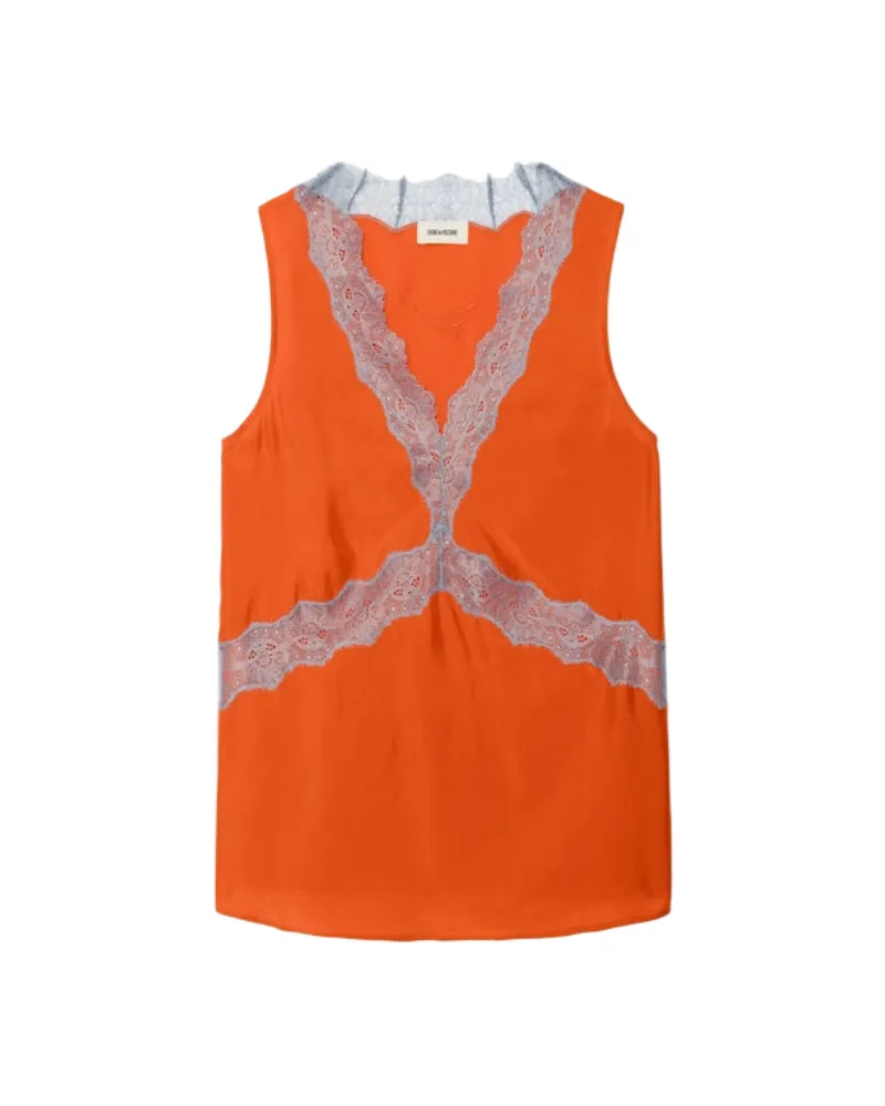 Zadig & Voltaire Trägertop Tasao 100% Seide Orange