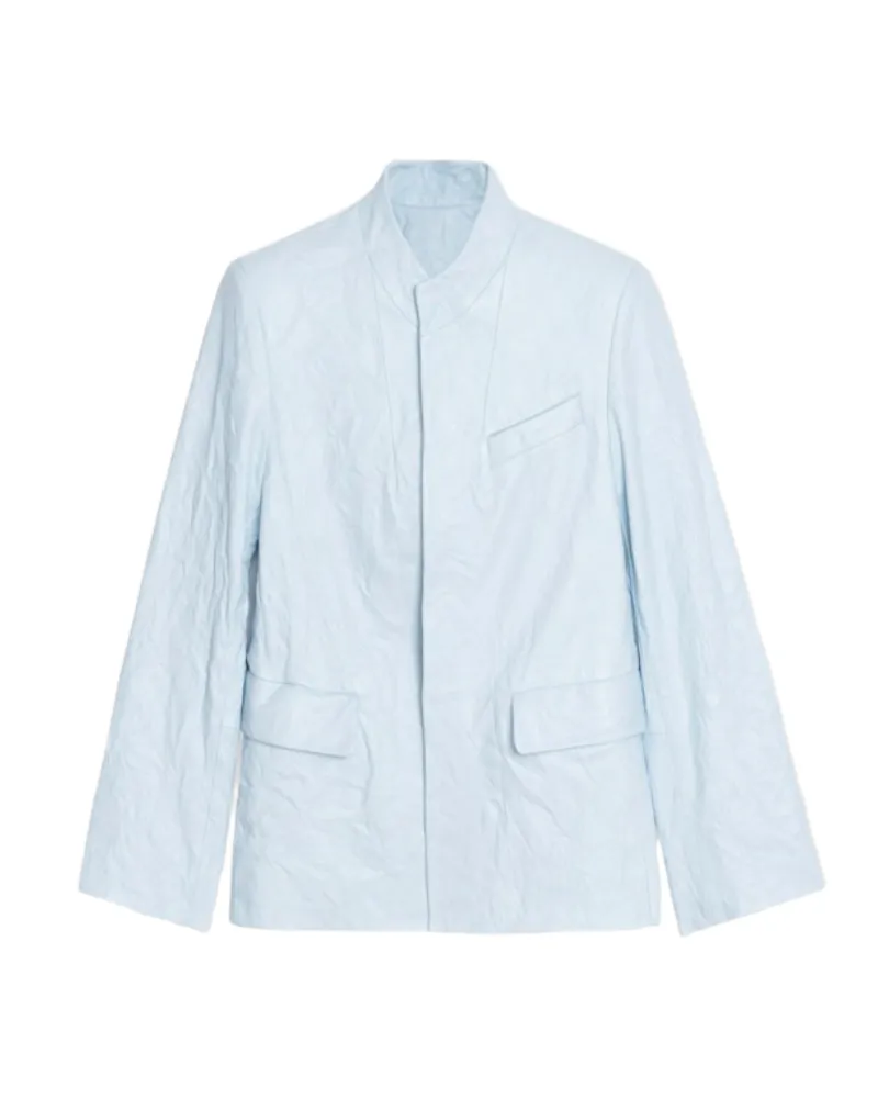 Zadig & Voltaire Blazer Veryn Aus Knitterleder Blau