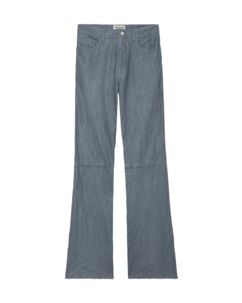 Zadig & Voltaire Hose Pistol Geknittertes Leder Blau
