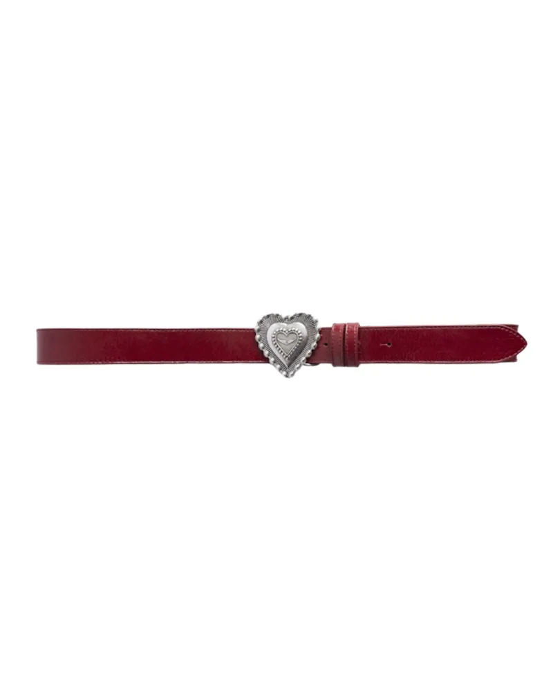 Zadig & Voltaire Gürtel Santa Fe Crush 30mm Rot