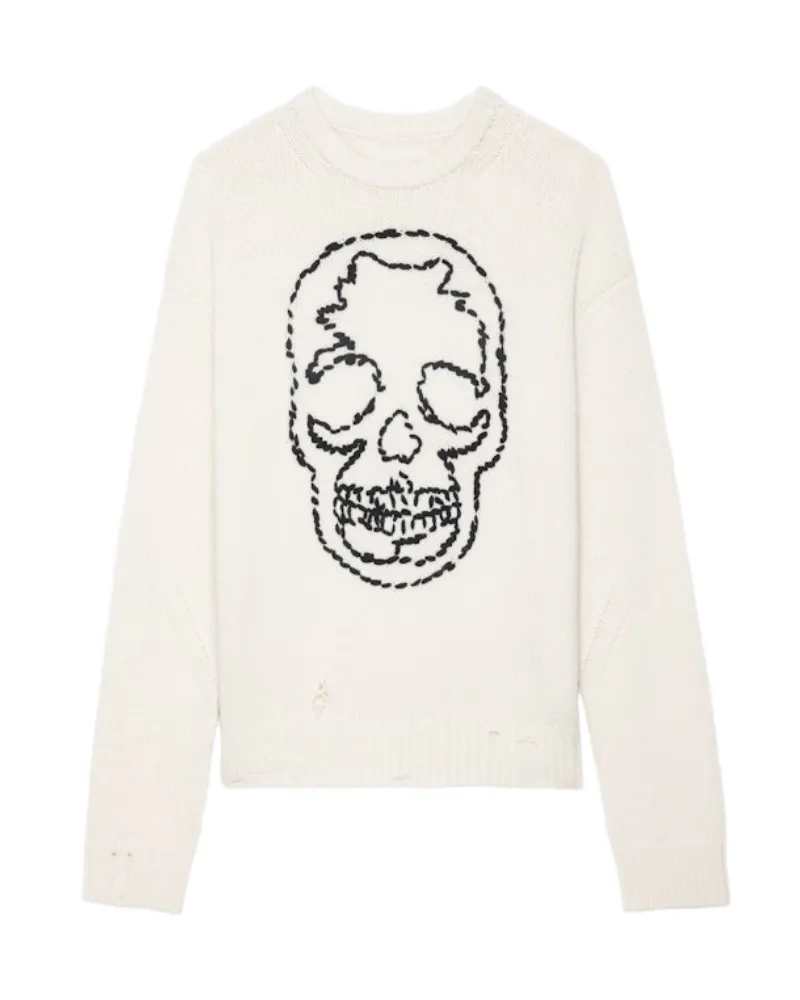 Zadig & Voltaire Pullover Marko 100% Merinowolle Weiß