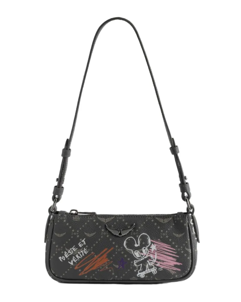 Zadig & Voltaire Clutch Z Pocket Monogram Tag Grau