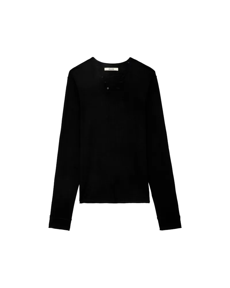 Zadig & Voltaire Pullover Monastir 100% Merinowolle Schwarz