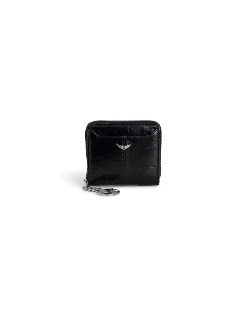 Zadig & Voltaire Geldbörse Sunny Mini Vintage Patent Schwarz