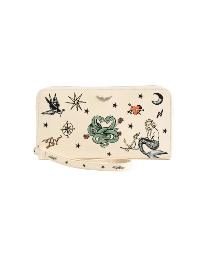Zadig & Voltaire Portemonnee Compagnon Tattoo Weiß