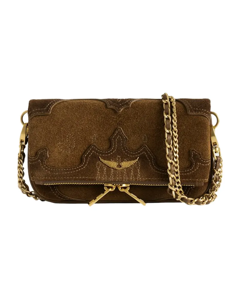 Zadig & Voltaire Rock Mini Clutch Western Braun