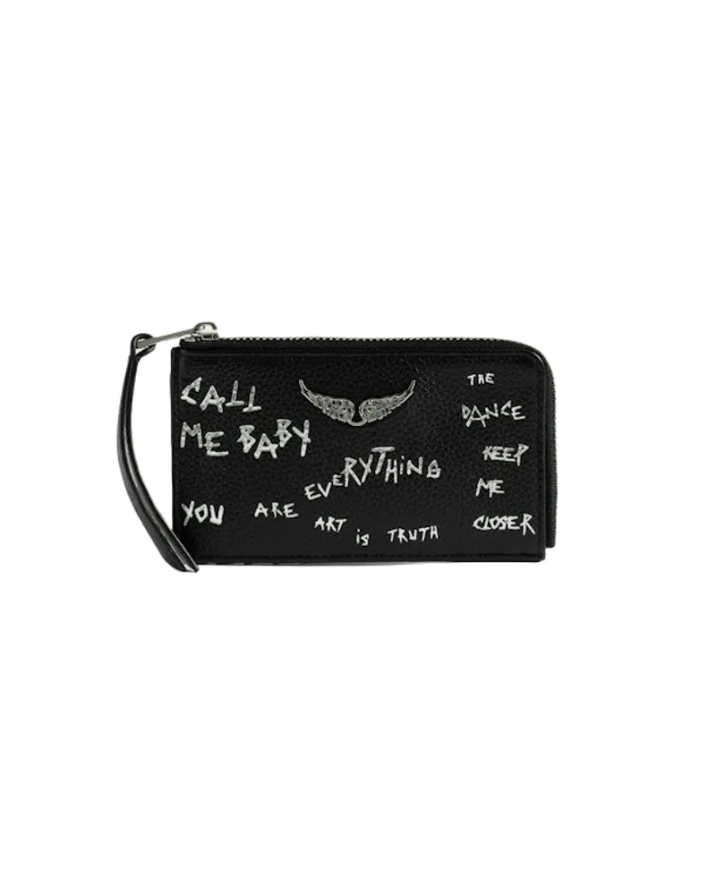Zadig & Voltaire Kartenetui ZV Card Graffiti Schwarz
