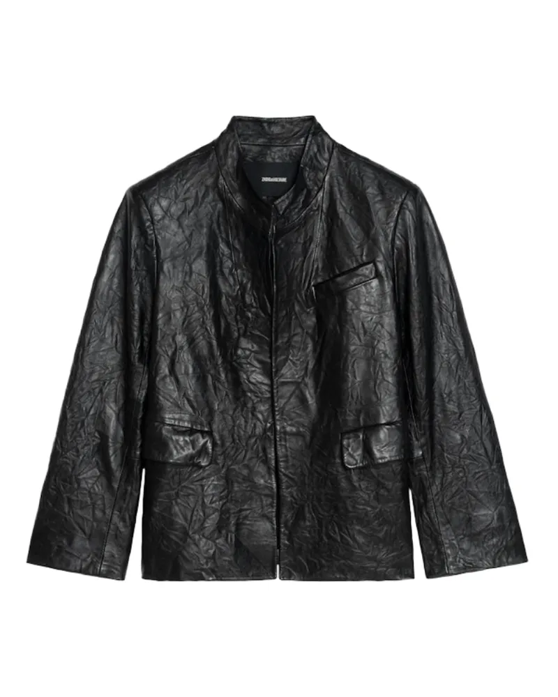 Zadig & Voltaire Blazer Veryn Crinkle-Leder Schwarz