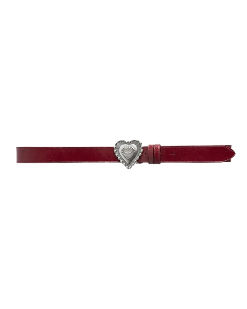 Zadig & Voltaire Gürtel Santa Fe Crush 30mm Rot
