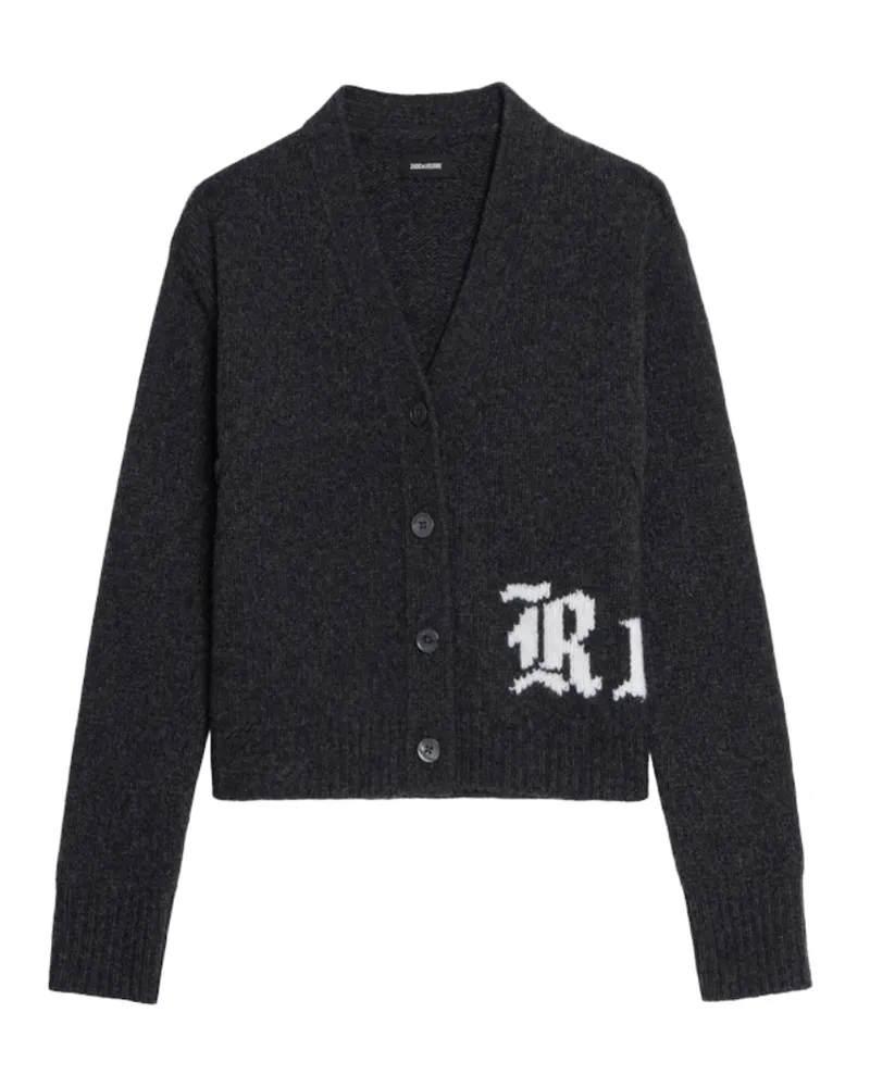 Zadig & Voltaire Cardigan Masy 100% Merinowolle Grau