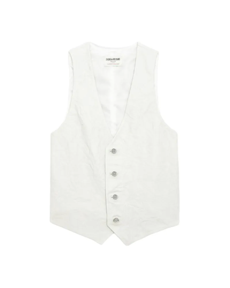 Zadig & Voltaire Weste Emilie Knitterleder Weiß