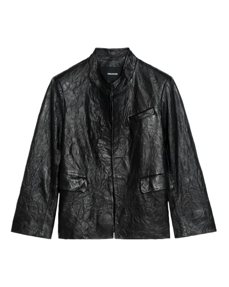 Zadig & Voltaire Blazer Veryn Aus Knitterleder Schwarz