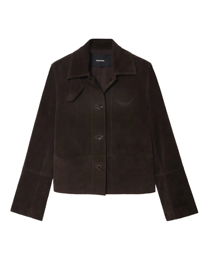 Zadig & Voltaire Lessa Wildleder-Lederjacke Braun