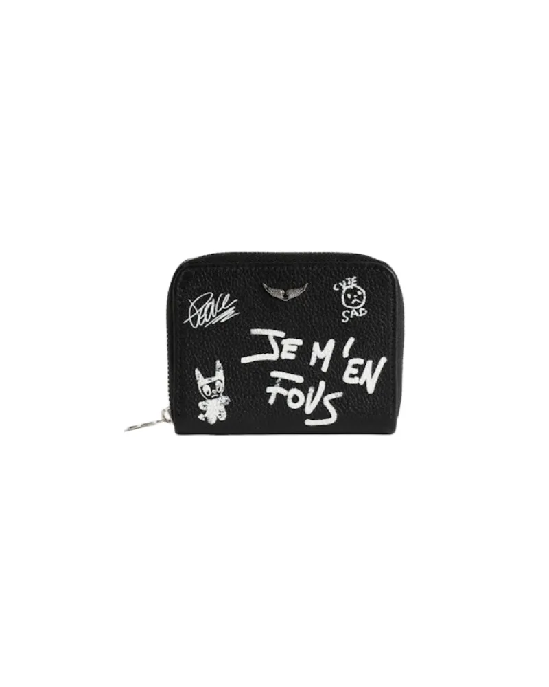 Zadig & Voltaire Mini ZV Arty Tag Geldbörse Schwarz