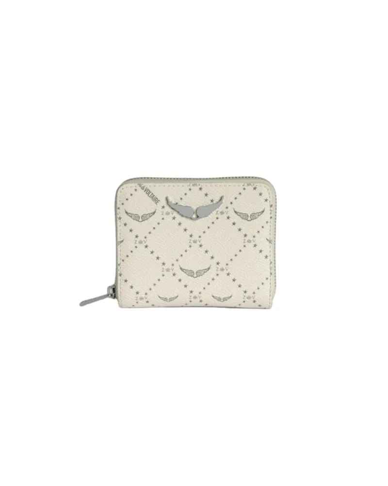 Zadig & Voltaire Mini ZV Monogram Geldbörse Weiß