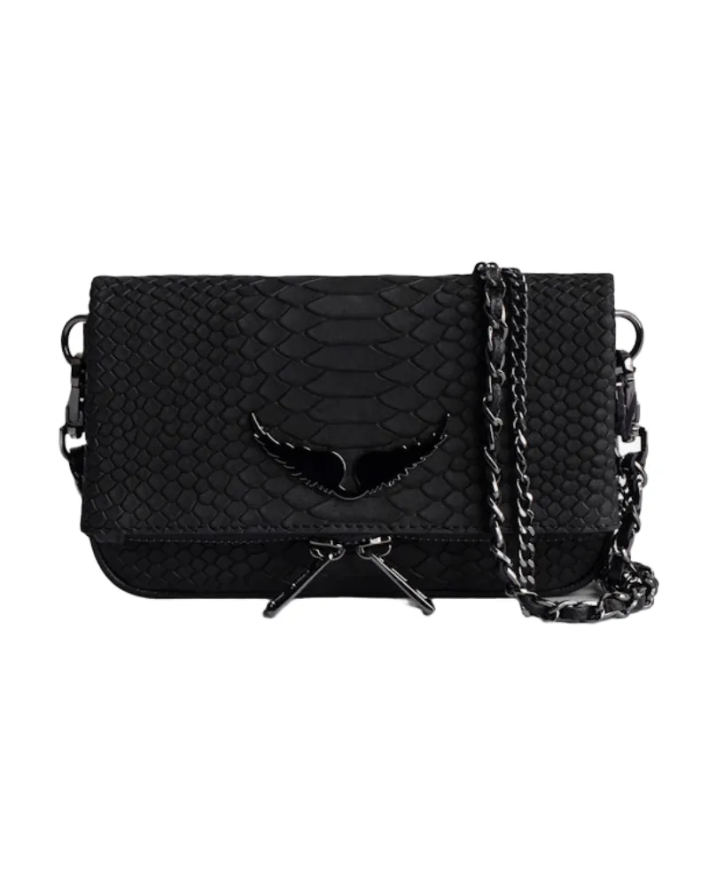 Zadig & Voltaire Clutch Rock Nano Soft Savage Schwarz