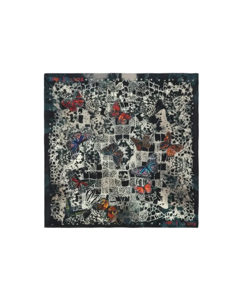 Zadig & Voltaire Schal Blondie Butterfly 62 Blau