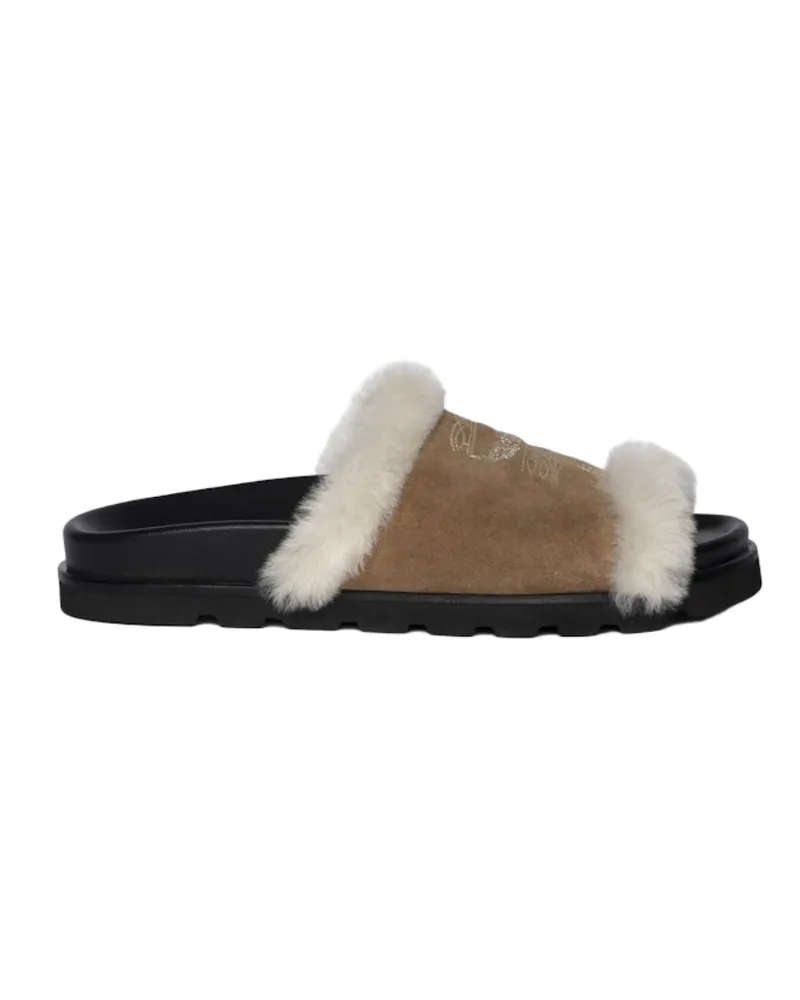 Zadig & Voltaire Mules Teddy Bare Shearling Braun