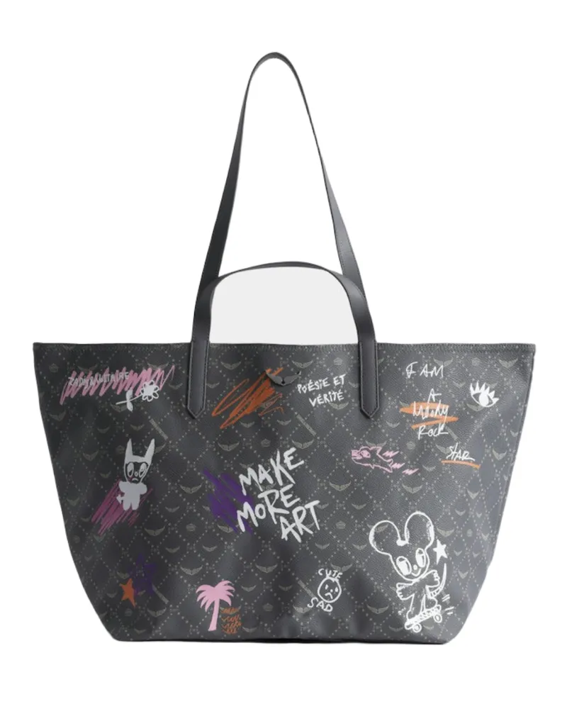 Zadig & Voltaire Tasche Z Shopper XL Monogram Tag Grau