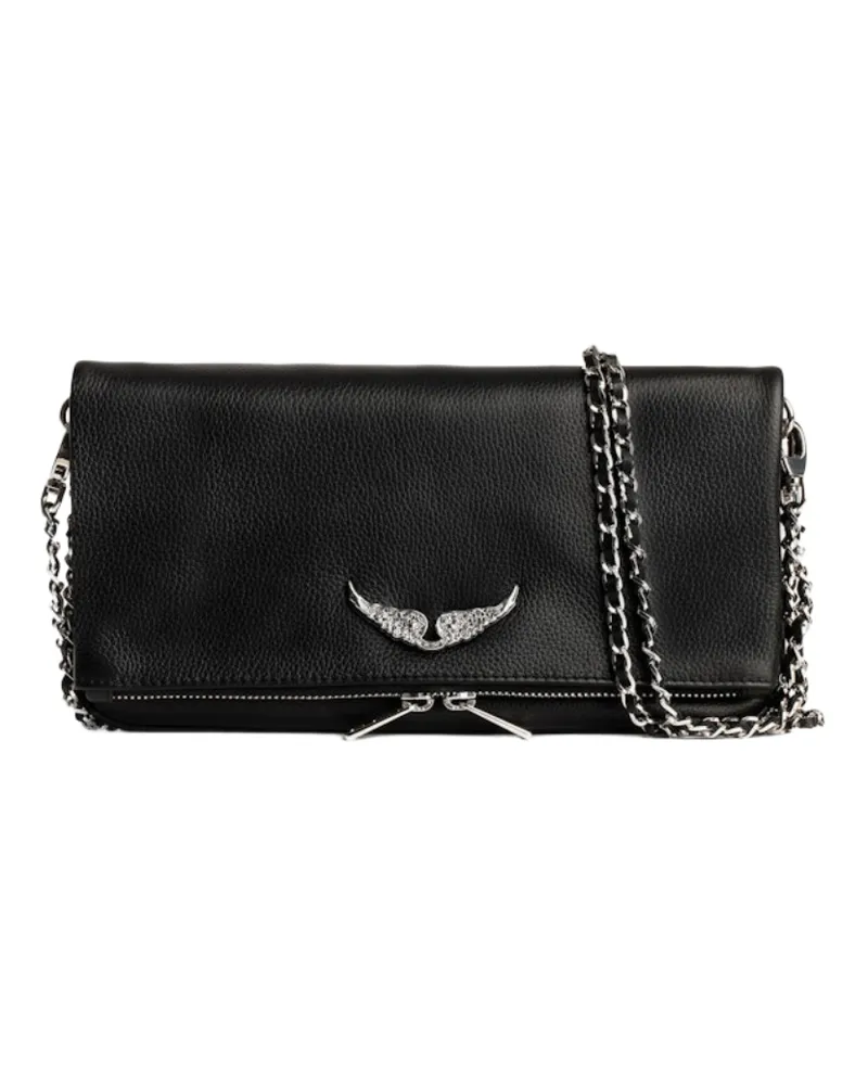 Zadig & Voltaire Clutch Rock Swing Your Wings Schwarz