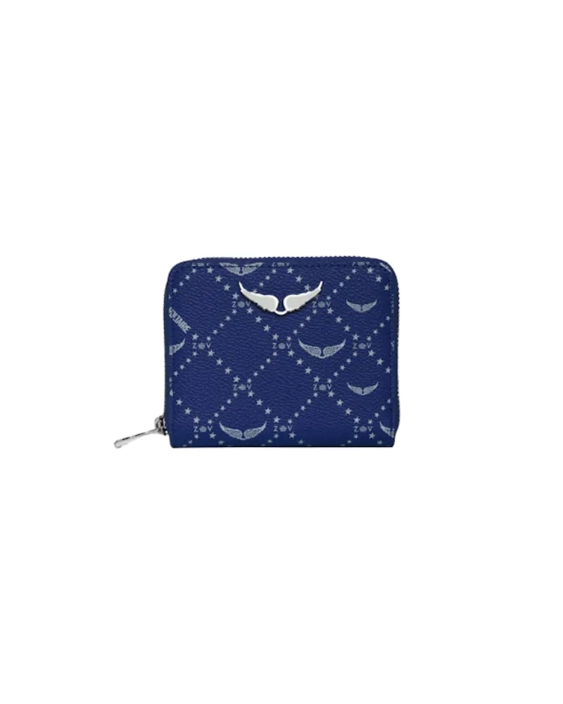 Zadig & Voltaire Mini ZV Monogram Geldbörse Blau
